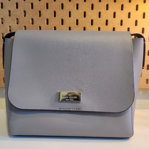 NWOT Kate Spade Putnam Drive Madie Smooth Grey Lavender Leather Crossbody Bag - Picture 13 of 16